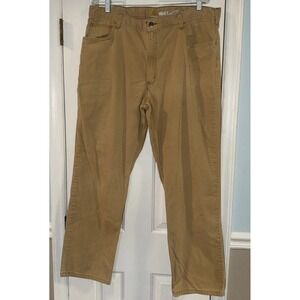 Carhartt Mens Canvas Pants Work Wear Flex Relaxed 40x32 Brown Khaki 102517-918